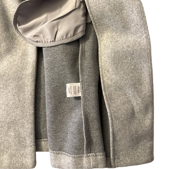 Love Tree Gray Hooded Belted Wrap Coat Minimalist Longline Jacket Size L - Picture 9 of 11